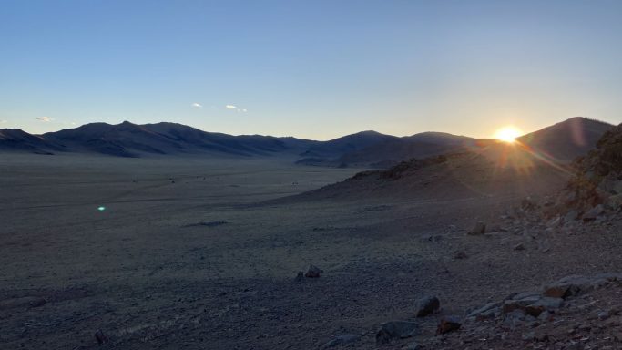 Sonnenuntergang in der Gobi